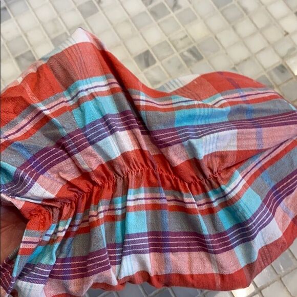 Olivia Moon Plaid Button Down with Ruched Sleeves - Picture 5 of 6